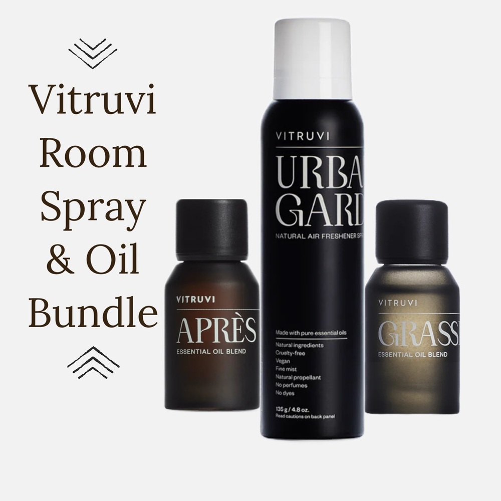Vitruvi Home Scent Bundle : Air freshener spray, diffuser oils